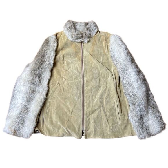 Vintage 60s Fur Sleeve Full Zip Jacket Women’s Medium - Picture 1 of 9